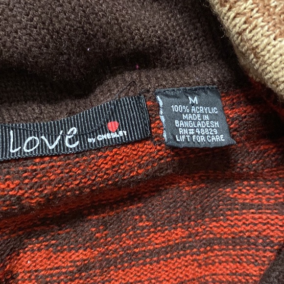 Burnt caramel and cream cowl neck sweater dress / tunic - Picture 15 of 16